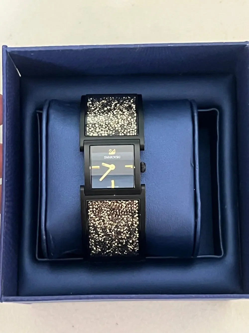 Swarovski Crystalline Bangle Watch (Black & Light Gold‑Tone)Model: 5027136